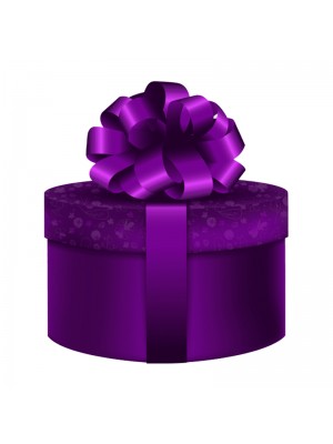 Round Purple and Gray Floral Gift Box
