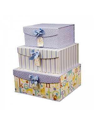 Decorative Nested Flip Top Storage Boxes Nested (Set of 3)